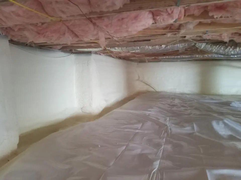 Crawl space encapsulation with closed-cell spray foam for Spray Foam Roofing in Kaufman